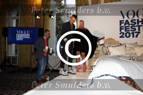 Amsterdam 6 oktober 2017 
Event van de Nederlandse Voque met Fiona Hering Hoofdredactrice Karin Swerink en Viktor & Rolf met hun hondje. Het event vindt plaats in het Amstel Hotel