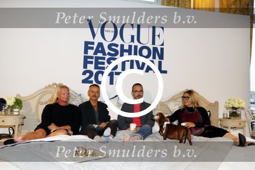 Amsterdam 6 oktober 2017 
Event van de Nederlandse Voque met Fiona Hering Hoofdredactrice Karin Swerink en Viktor & Rolf met hun hondje. Het event vindt plaats in het Amstel Hotel