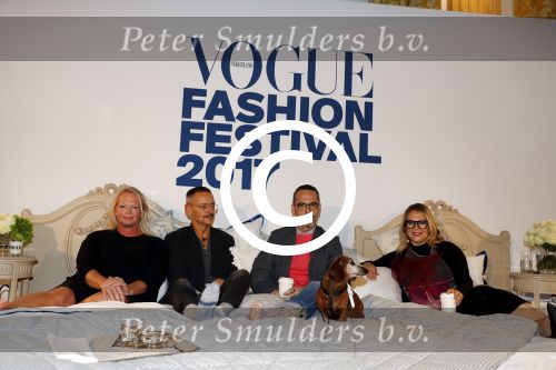 Amsterdam 6 oktober 2017 
Event van de Nederlandse Voque met Fiona Hering Hoofdredactrice Karin Swerink en Viktor & Rolf met hun hondje. Het event vindt plaats in het Amstel Hotel