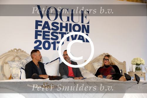 Amsterdam 6 oktober 2017 
Event van de Nederlandse Voque met Fiona Hering Hoofdredactrice Karin Swerink en Viktor & Rolf met hun hondje. Het event vindt plaats in het Amstel Hotel