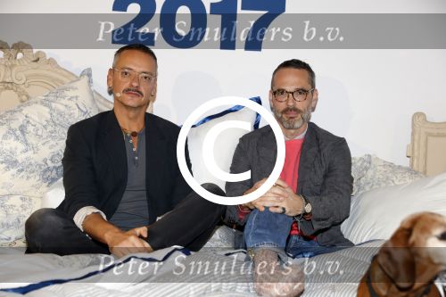 Amsterdam 6 oktober 2017 
Event van de Nederlandse Voque met Fiona Hering Hoofdredactrice Karin Swerink en Viktor & Rolf met hun hondje. Het event vindt plaats in het Amstel Hotel