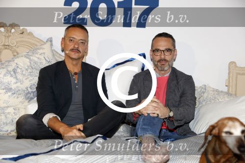 Amsterdam 6 oktober 2017 
Event van de Nederlandse Voque met Fiona Hering Hoofdredactrice Karin Swerink en Viktor & Rolf met hun hondje. Het event vindt plaats in het Amstel Hotel
