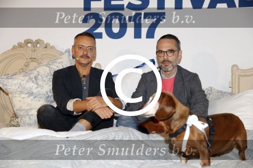 Amsterdam 6 oktober 2017 
Event van de Nederlandse Voque met Fiona Hering Hoofdredactrice Karin Swerink en Viktor & Rolf met hun hondje. Het event vindt plaats in het Amstel Hotel