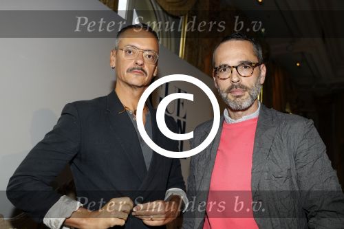 Amsterdam 6 oktober 2017 
Event van de Nederlandse Voque met Fiona Hering Hoofdredactrice Karin Swerink en Viktor & Rolf met hun hondje. Het event vindt plaats in het Amstel Hotel