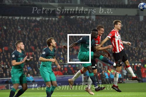 Eindhoven, 24 Oktober 2018 PSV-Tottemham Hotspur.
Duel in de voorronde Champions League, eindstand 2-2.
Daniel Schwaab en Davinson Sanchez