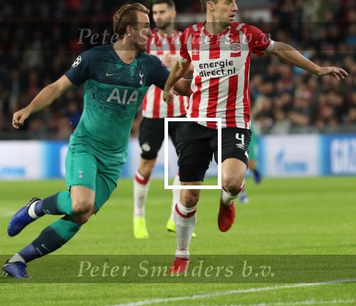 Eindhoven, 24 Oktober 2018 PSV-Tottemham Hotspur.
Duel in de voorronde Champions League, eindstand 2-2.
Daniel Schwaab en Harry Kane