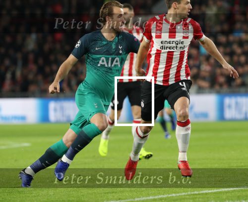 Eindhoven, 24 Oktober 2018 PSV-Tottemham Hotspur.
Duel in de voorronde Champions League, eindstand 2-2.
Daniel Schwaab en Harry Kane