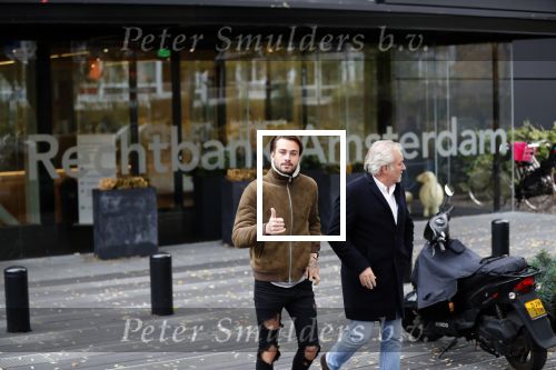 Amsterdam 7 november 2018
Dave Roelvink bij de rechtbank van Amsterdam waar hij voor moet komen voor rijden onder invloed en snelheid. Dave met zijn manager Frank Wisse