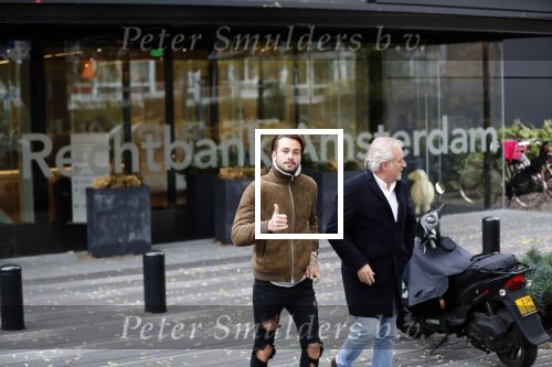 Amsterdam 7 november 2018
Dave Roelvink bij de rechtbank van Amsterdam waar hij voor moet komen voor rijden onder invloed en snelheid. Dave met zijn manager Frank Wisse