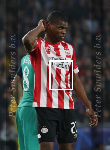 Eindhoven, 24 Oktober 2018 PSV-Tottemham Hotspur.
Duel in de voorronde Champions League, eindstand 2-2.
Denzel Dumfries