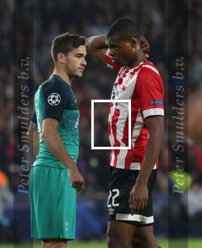 Eindhoven, 24 Oktober 2018 PSV-Tottemham Hotspur.
Duel in de voorronde Champions League, eindstand 2-2.
Denzel Dumfries en Harry Winks