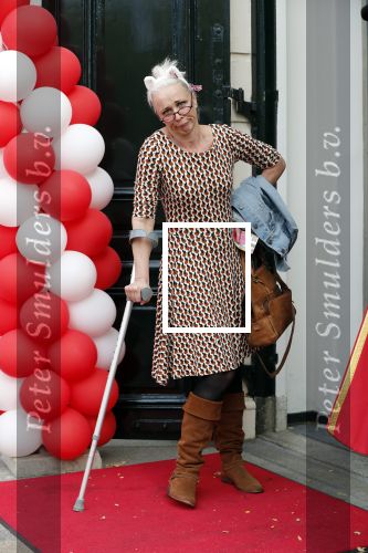 Den Haag 14 oktober 2018
Premiere Woezel en pip in koninklijke schouwburg Den haag. Ellen Evers op krukken
