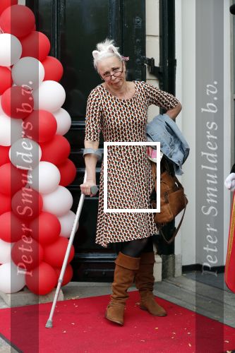 Den Haag 14 oktober 2018
Premiere Woezel en pip in koninklijke schouwburg Den haag. Ellen Evers op krukken