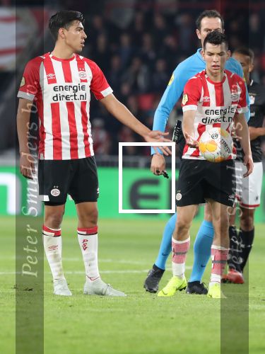 Eindhoven, 20 Oktober 2018 Kompetitiewedstrijd PSV-SC Emmen, eindstand 6-0 Seizoen 2018-2019
Erick Gutierrez en Hirving Lozano