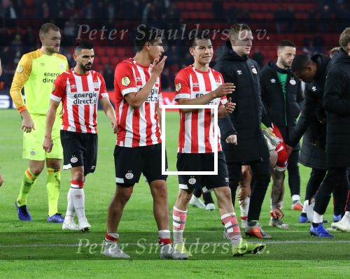 Eindhoven, 20 Oktober 2018 Kompetitiewedstrijd PSV-SC Emmen, eindstand 6-0 Seizoen 2018-2019
Erick Gutierrez en Hirving Lozano