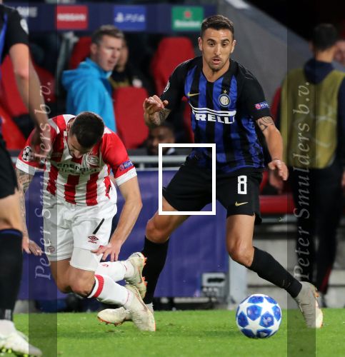 Eindhoven, 3 Oktober 2018 2e wedstrijd CL Seizoen 2018-2019
PSV-Internazionale Milan, eindstand 1-2
Gaston Pereiro en Matias Vecino
