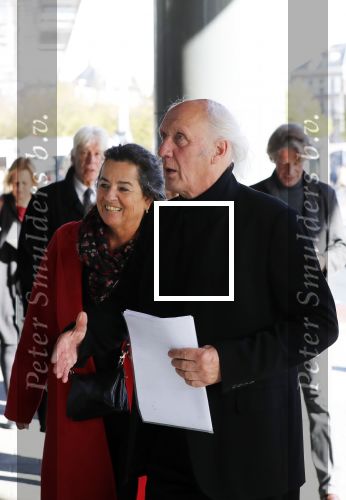 Amsterdam 27 oktober 2018
Herdenkingsdienst voor Wim Kok in het Concertgebouw van Amsterdam. Herman v Veen met partner