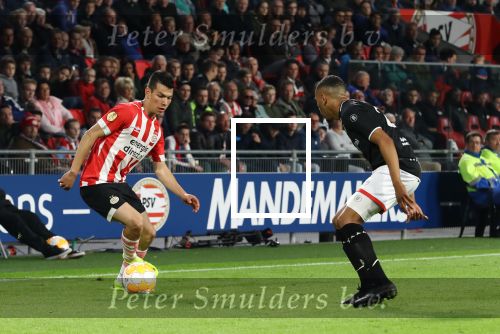 Eindhoven, 20 Oktober 2018 Kompetitiewedstrijd PSV-SC Emmen, eindstand 6-0 Seizoen 2018-2019
Hirving Lozano
