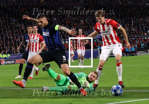 Eindhoven, 3 Oktober 2018 2e wedstrijd CL Seizoen 2018-2019
PSV-Internazionale Milan, eindstand 1-2
Jeroen Zoet Daniel Schwaab Mauro Icardi