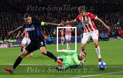 Eindhoven, 3 Oktober 2018 2e wedstrijd CL Seizoen 2018-2019
PSV-Internazionale Milan, eindstand 1-2
Jeroen Zoet Daniel Schwaab Mauro Icardi