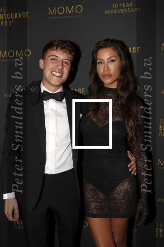 Amsterdam 4 oktober 2018
Feest ivm 10 jarig bestaan van Momo in Amsterdam. Lil Kleine met zijn verloofde Jamie Vaes