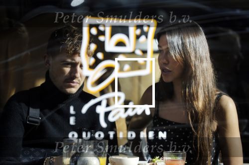 Amsterdam 17 oktober 2018
Lil Kleine met zijn vriendin Jamie Vaes bij le pain Quotidien