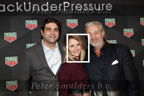 Amsterdam 13 november 2018
Presentatie TAG Heuer horloge van Max Verstappen in Hotel Arena. Robert Doornbos en Rob Kamphues doen de presentatie. Ralph Manheim met zijn vriendin Liza Sips en Mark Teurlings