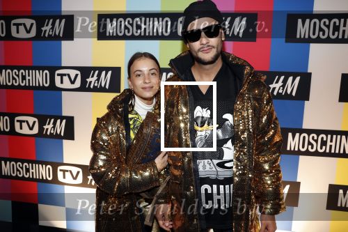 Amsterdam 5 november 2018
Presentatie samenwerking H&M en Moschino in escape. Lizzy van der Ligt met vriend Yuki Kempees