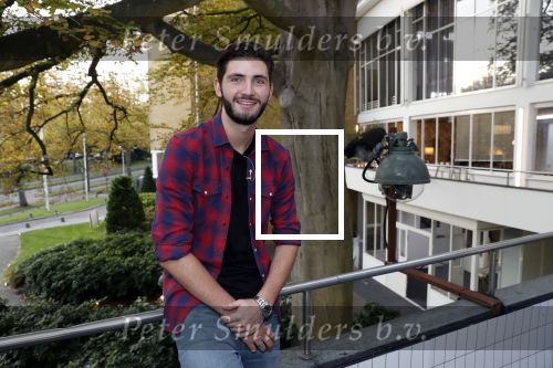 Hilversum 6 november 2018
Dries Roelvink interviewt voor Story Quincy Wilson Luc v Essen en Julia v Helvoirt uit het sbs6 programma house of Talent