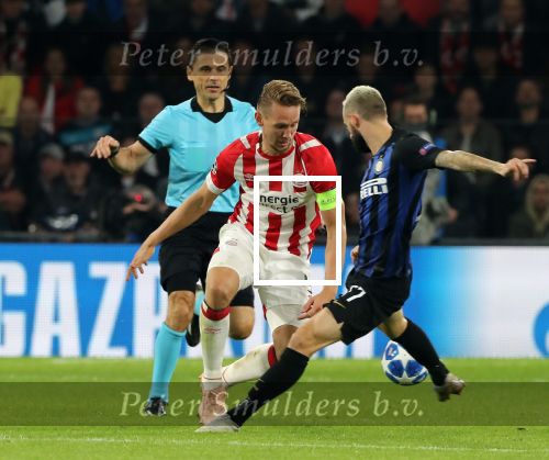 Eindhoven, 3 Oktober 2018 2e wedstrijd CL Seizoen 2018-2019
PSV-Internazionale Milan, eindstand 1-2
Luuk de Jong en Marcelo Brozovic