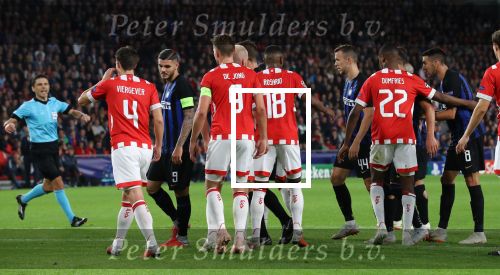 Eindhoven, 3 Oktober 2018 2e wedstrijd CL Seizoen 2018-2019
PSV-Internazionale Milan, eindstand 1-2
Luuk de Jong en Mauro Icardi