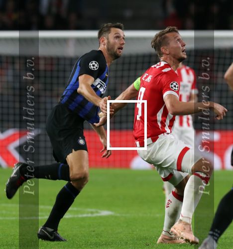 Eindhoven, 3 Oktober 2018 2e wedstrijd CL Seizoen 2018-2019
PSV-Internazionale Milan, eindstand 1-2
Luuk de Jong en Stefan de Vrij