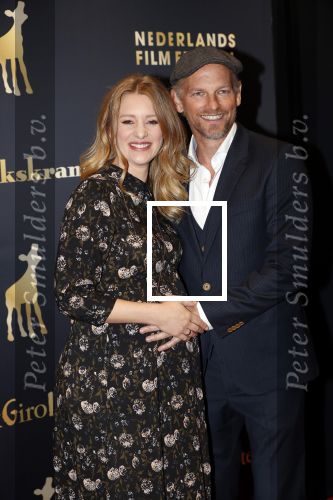 Utrecht 3 oktober 2018
Noortje Herlaar ( zwanger) en haar vriend Barry Atsma bij de nederlandse filmdagen.