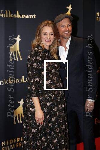 Utrecht 3 oktober 2018
Noortje Herlaar ( zwanger) en haar vriend Barry Atsma bij de nederlandse filmdagen.