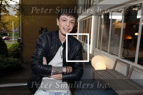 Hilversum 6 november 2018
Dries Roelvink interviewt voor Story Quincy Wilson Luc v Essen en Julia v Helvoirt uit het sbs6 programma house of Talent