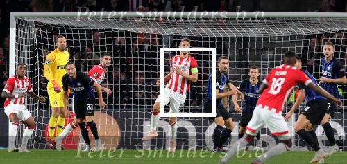 Eindhoven, 3 Oktober 2018 2e wedstrijd CL Seizoen 2018-2019
PSV-Internazionale Milan, eindstand 1-2
Stefan de Vrij en Luuk de Jong