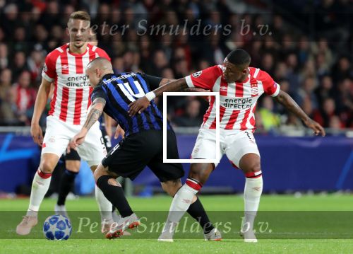 Eindhoven, 3 Oktober 2018 2e wedstrijd CL Seizoen 2018-2019
PSV-Internazionale Milan, eindstand 1-2
Steven Bergwijn en Radja Nainggolan