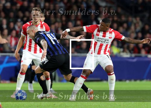 Eindhoven, 3 Oktober 2018 2e wedstrijd CL Seizoen 2018-2019
PSV-Internazionale Milan, eindstand 1-2
Steven Bergwijn en Radja Nainggolan