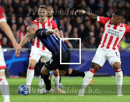 Eindhoven, 3 Oktober 2018 2e wedstrijd CL Seizoen 2018-2019
PSV-Internazionale Milan, eindstand 1-2
Steven Bergwijn en Radja Nainggolan