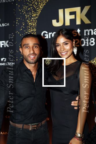 Amsterdam 8 oktober 2018
JFK Gala in de harbour Club. Wilfred Genee ontvangt uit handen van Prins Bernhard de prijs voor man van het jaar. Marieke Elsinga presenteert het gala. Yasmin Verheijen kwam met haar nieuwe vriend Khalid