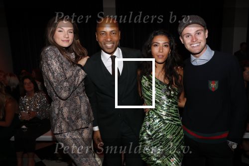 Amsterdam 3 oktober 2019
Modeshow Tommy Driessen in hotel Krasnapolsky. Maan Humberto Tan en Moise Trustfull met Kaj v d BVoort