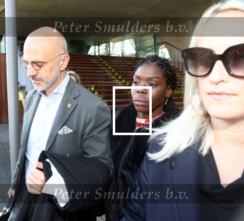 Antwerpen, 10 Oktober 2019
Imanuelle Grives met een vriendin en haar advocaat  John Maes