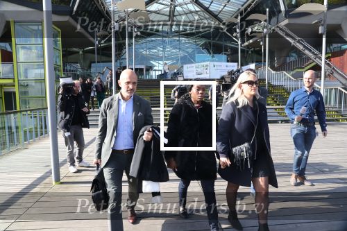 Antwerpen, 10 Oktober 2019
Imanuelle Grives met een vriendin en haar advocaat  John Maes