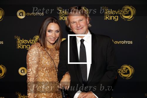 Amsterdam 9 oktober 2019
Uitreiking televizierring 2019 in AFAS Live. MayBritt Mobach met man Ewart v d Horst