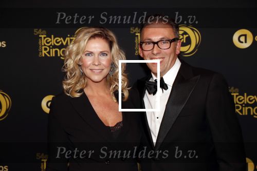 Amsterdam 9 oktober 2019
Uitreiking televizierring 2019 in AFAS Live. Nance Coolen met haar man