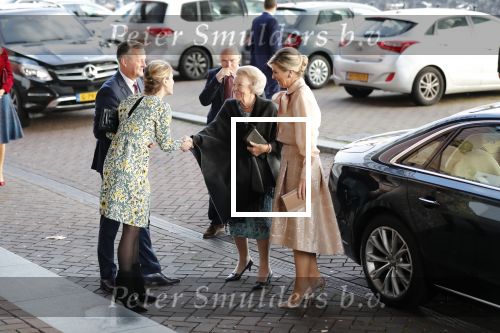 Amsterdam 4 november 2019
Koningin Maxima en prinses Beatrix arriveren bij uitreiking prins Bernhard cultuurprijs in theater aan het IJ.
