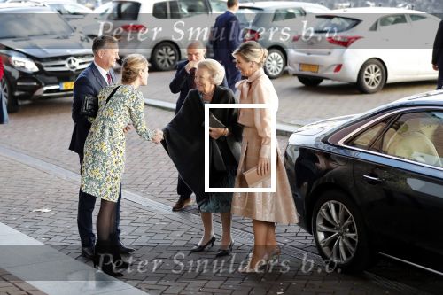 Amsterdam 4 november 2019
Koningin Maxima en prinses Beatrix arriveren bij uitreiking prins Bernhard cultuurprijs in theater aan het IJ.