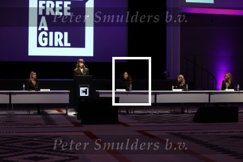 Amsterdam 5 oktober 2020
Bijeenkomst influencers inzake free a girl in hotel Krasnapolsky. Monica Geuze Yolanthe Cabau en Froukje de Both