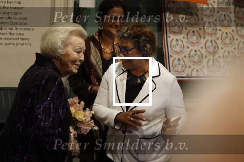 Amsterdam 13 oktober 2022
Prinses Beatrix opent de expositie van haar moeder prinses Juliana in de nieuwe kerk in Amsterdam. Noraly Beyer met prinses Beatrix