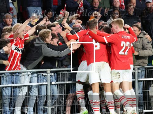 Eindhoven, 3 Oktober 2023
Championsleague PSV-Sevilla, eindstand 2-2
Jordan Teze scoort 2-2  met Armel Bella-Kotchap Noa Lang Luuk de Jong Sergino Dest en Jerdy Schouten